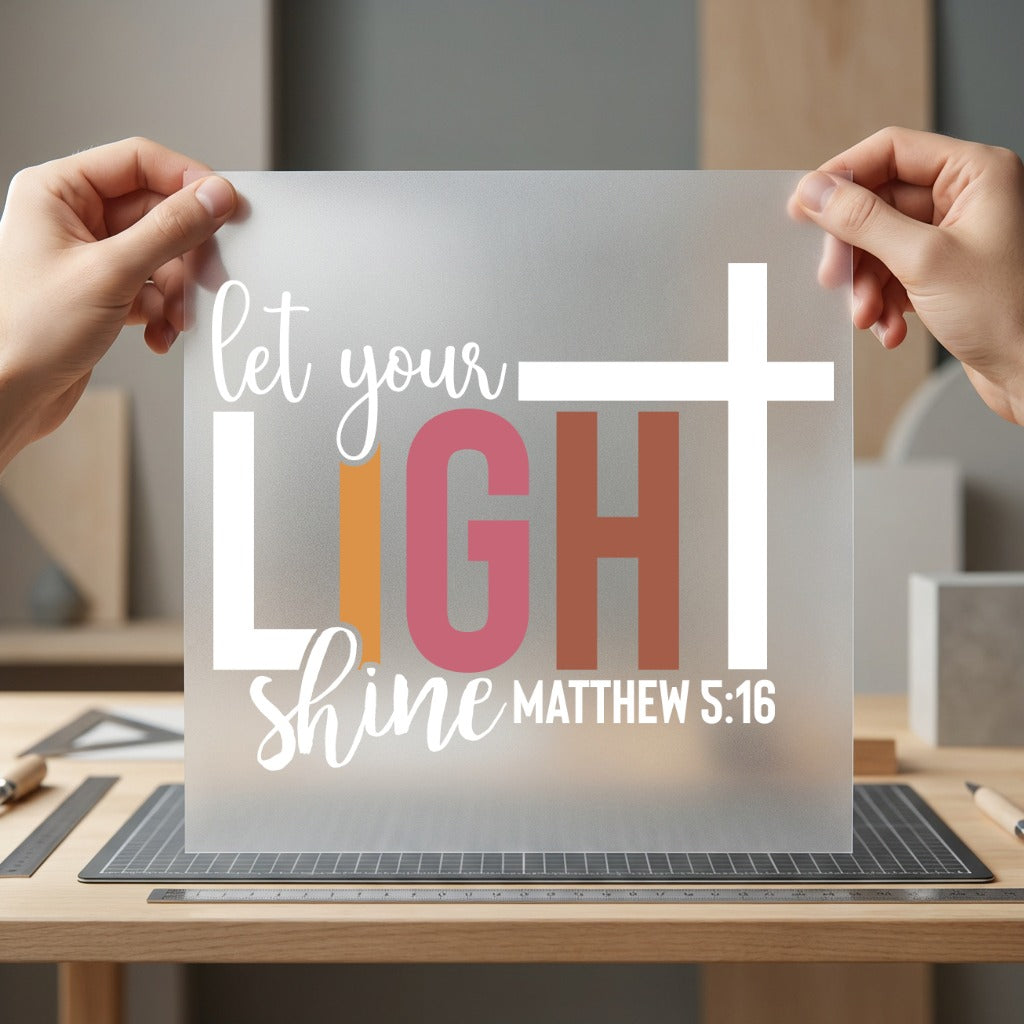 Let Light Shine Matthew Christian Faith Ready to Press DTF Transfer for Dtf