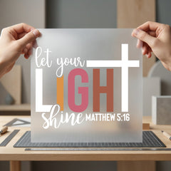 Let Light Shine Matthew Christian Faith Ready to Press DTF Transfer for Dtf