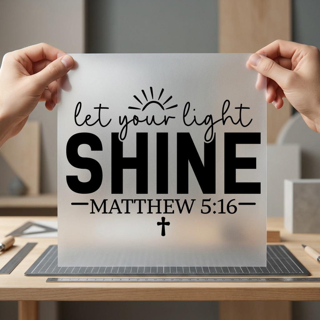 Let Light Shine Matthew Christian Faith Ready to Press DTF Transfer for Dtf