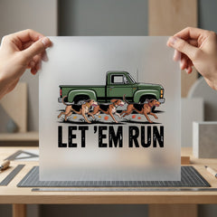 Let Run Hunting Dogs Mom Dad Ready to Press DTF Transfer for Dtf
