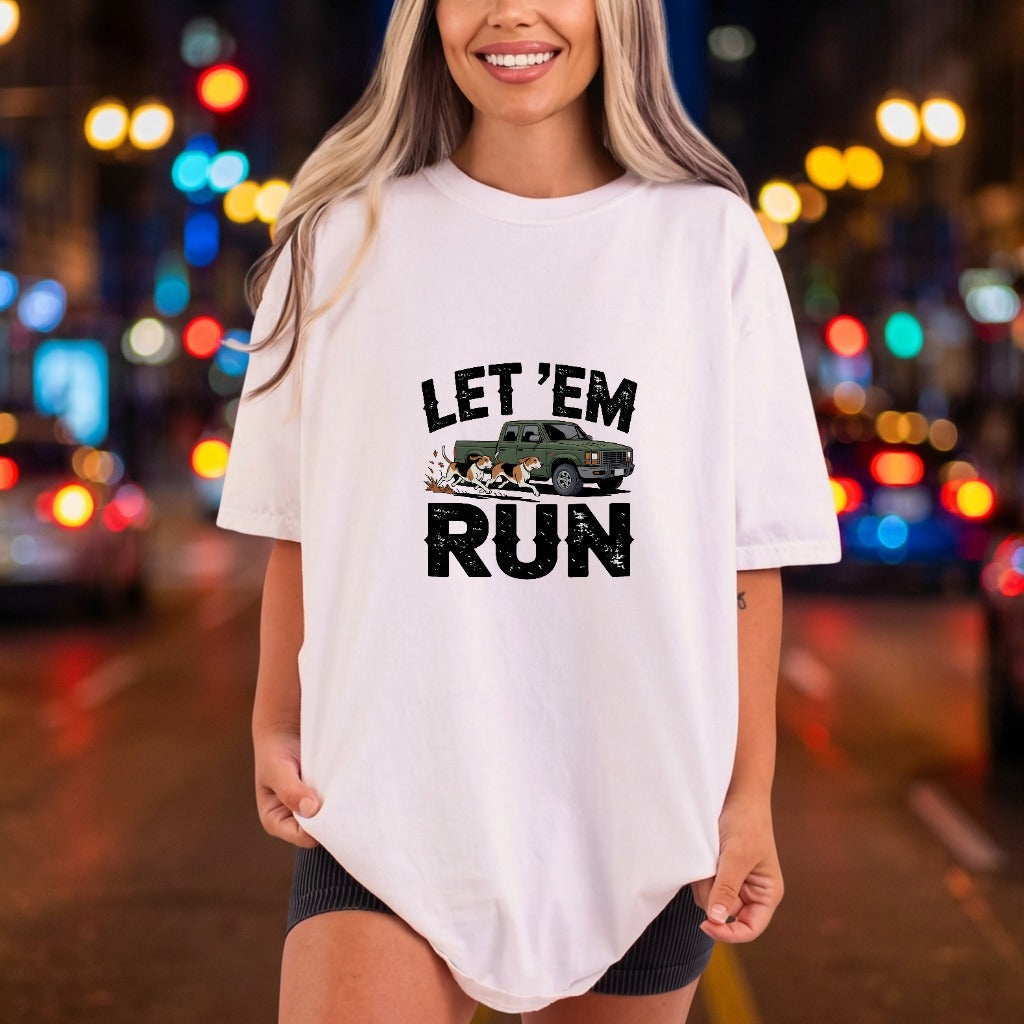 Let Run Hunting Dogs Vintage Retro Ready to Press DTF Transfer for Dtf