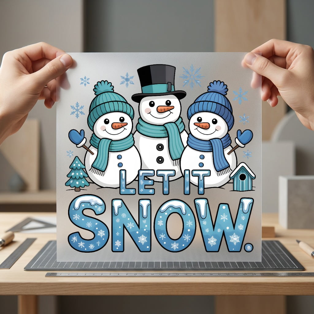 Let Snow Snowmen Winter Christmas Winter Ready to Press DTF Transfer for Dtf