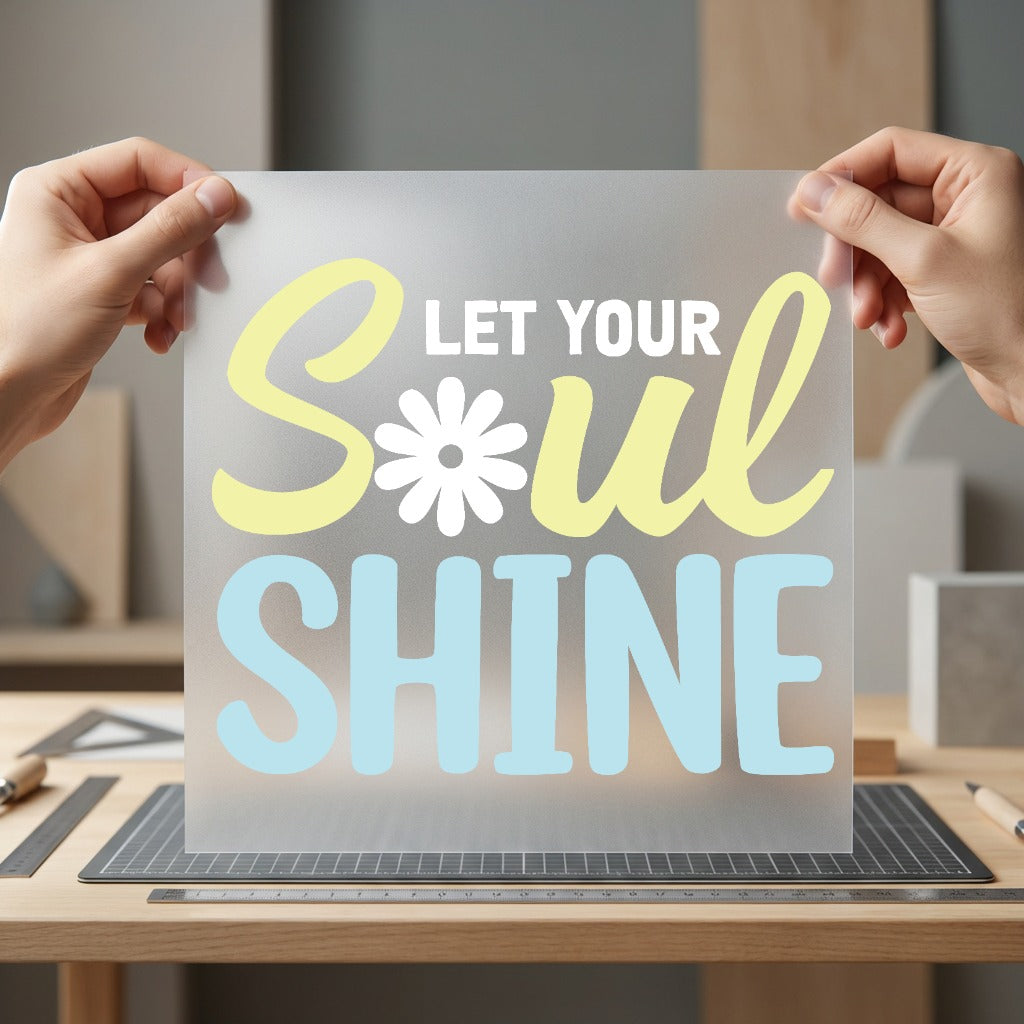 Let Soul Shine Positive Retro Boho Ready to Press DTF Transfer for Dtf