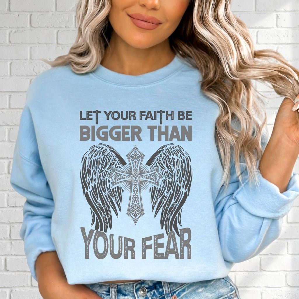 Let Your Faith Be Bigger | Cross & Wings Sweatshirt - Luckets.com
