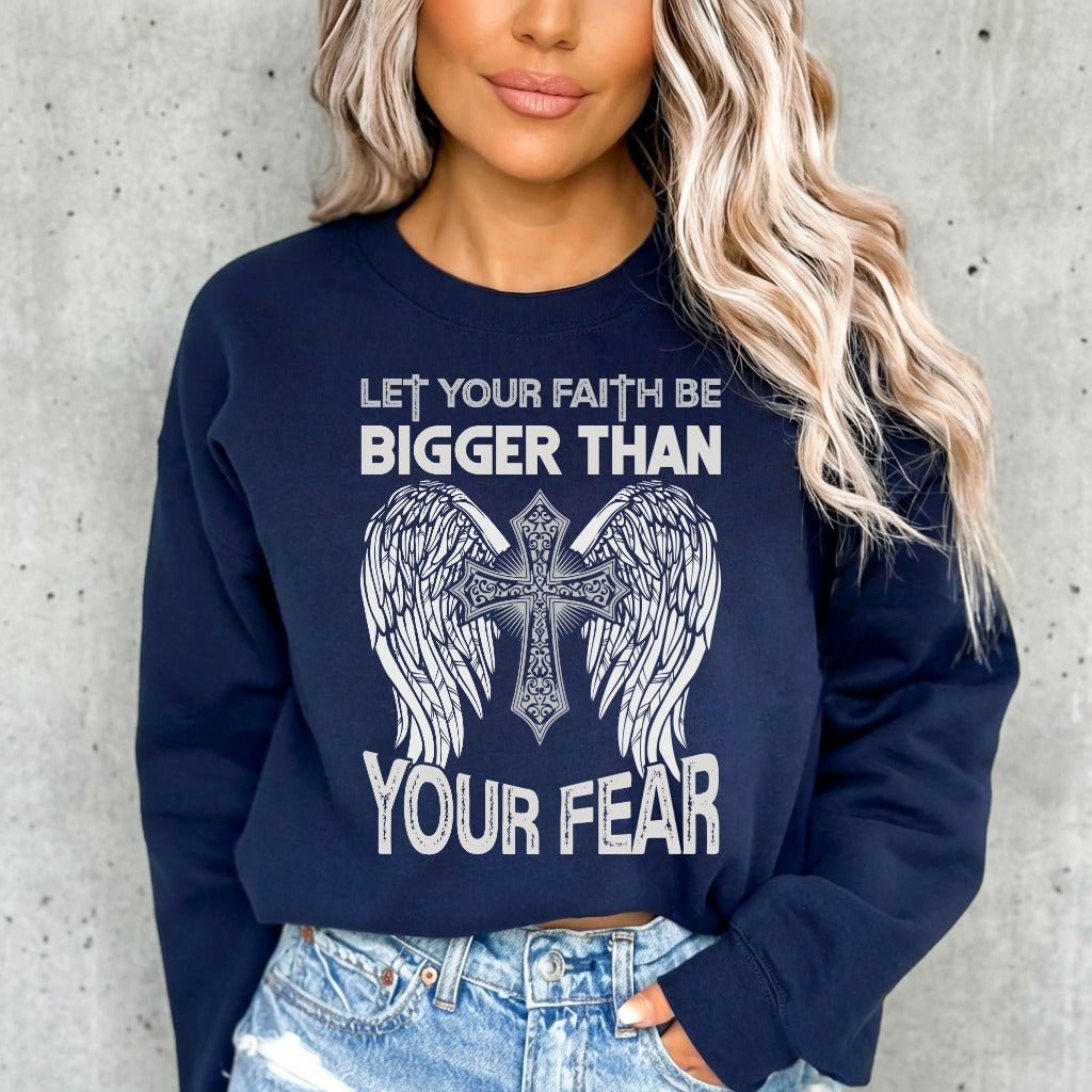 Let Your Faith Be Bigger | Cross & Wings Sweatshirt - Luckets.com