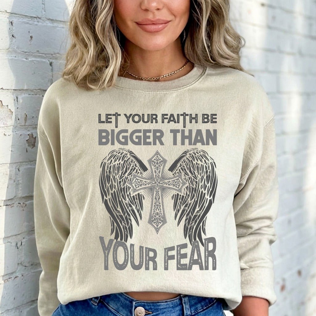 Let Your Faith Be Bigger | Cross & Wings Sweatshirt - Luckets.com