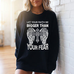 Let Your Faith Be Bigger | Cross & Wings Sweatshirt - Luckets.com