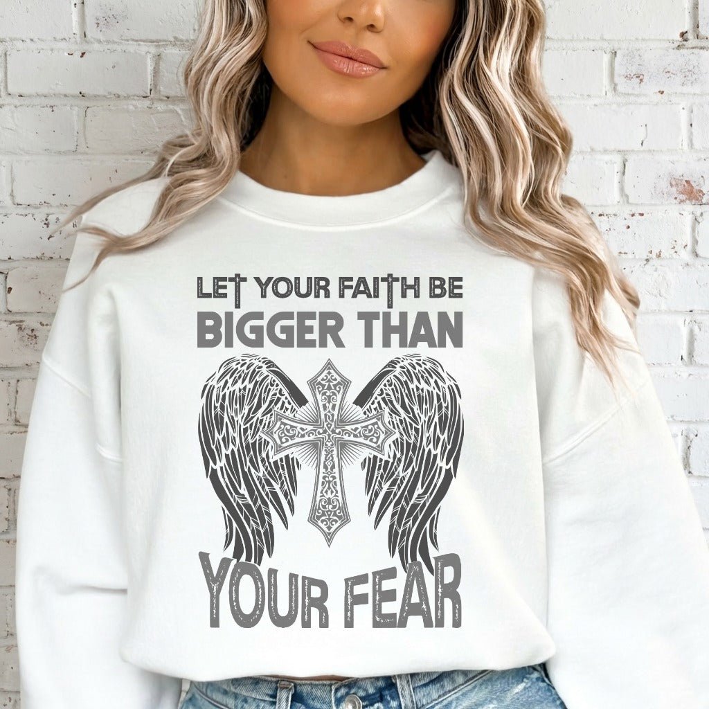 Let Your Faith Be Bigger | Cross & Wings Sweatshirt - Luckets.com