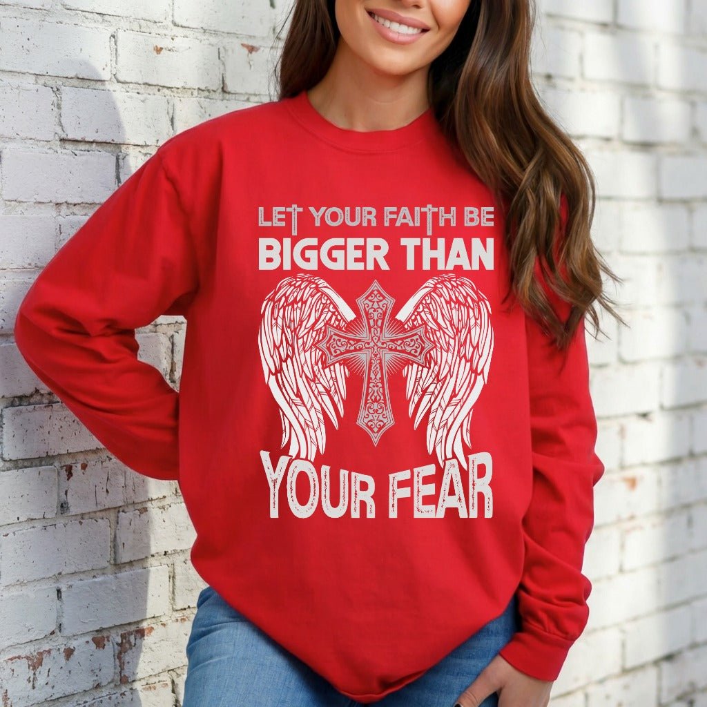 Let Your Faith Be Bigger | Cross & Wings Sweatshirt - Luckets.com