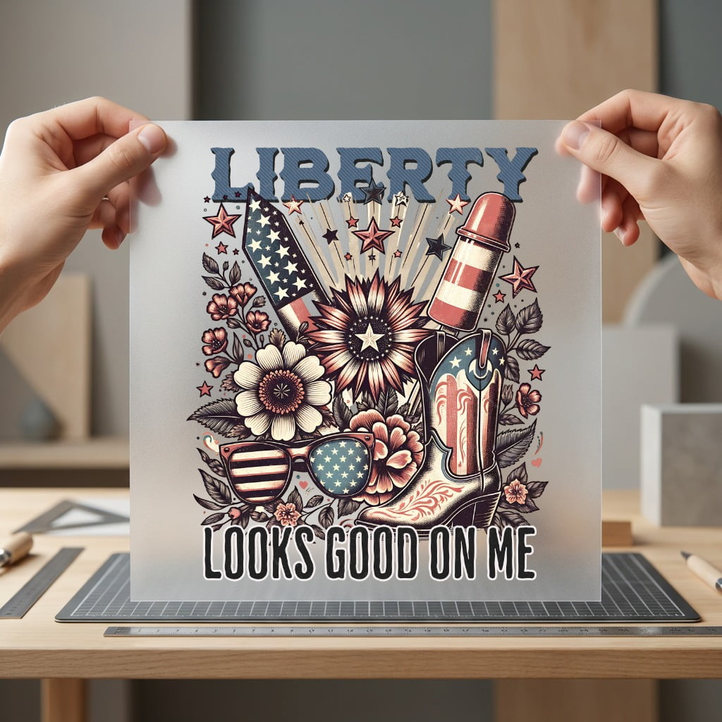 Liberty Looks Good Patriotic 4th Of July Patriotic Ready to Press DTF Transfer for Dtf