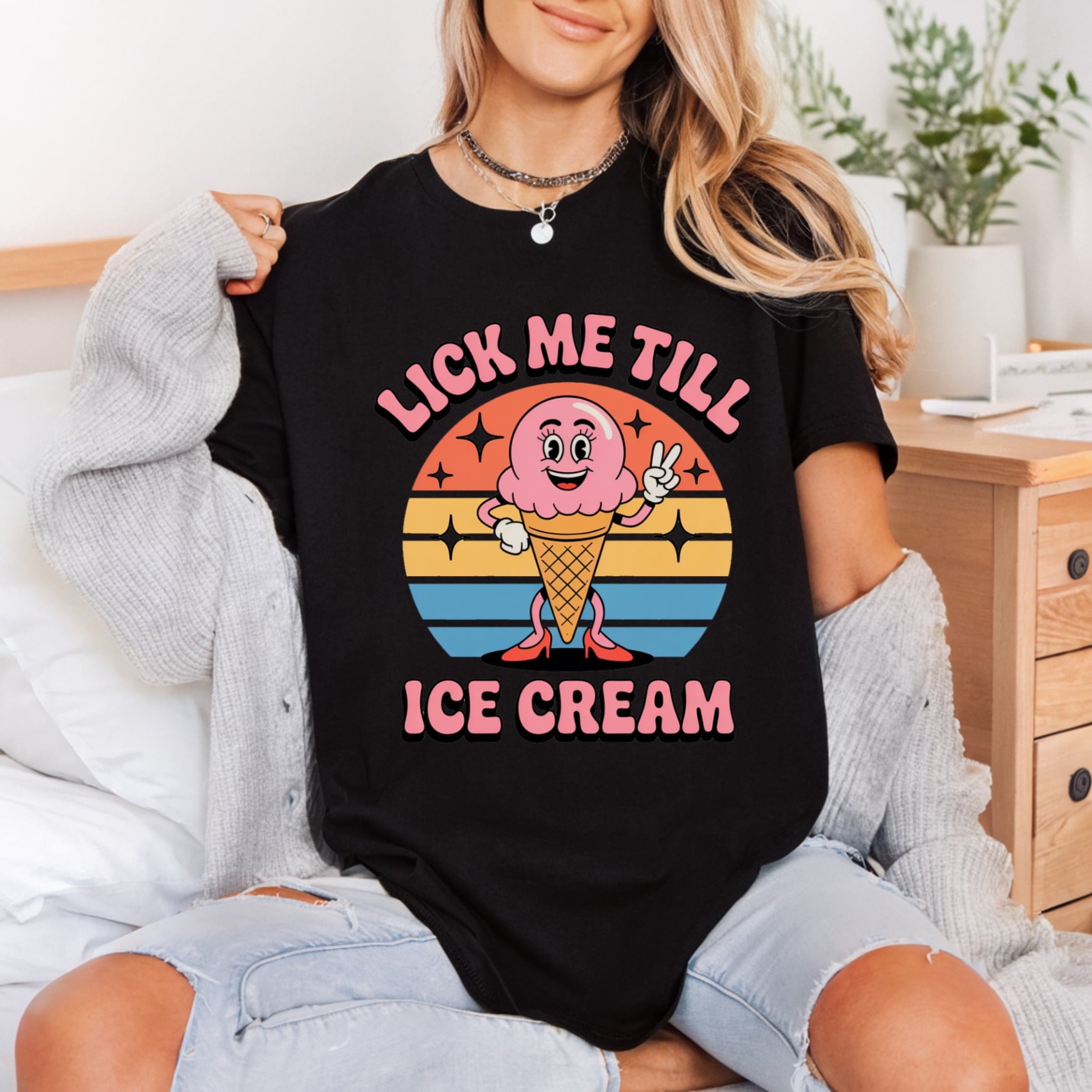 Lick Till Ice Cream Summer Funny Ready to Press DTF Transfer for Dtf