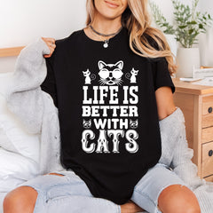 Life Better Cats Kitty Mom Dad Ready to Press DTF Transfer for Dtf