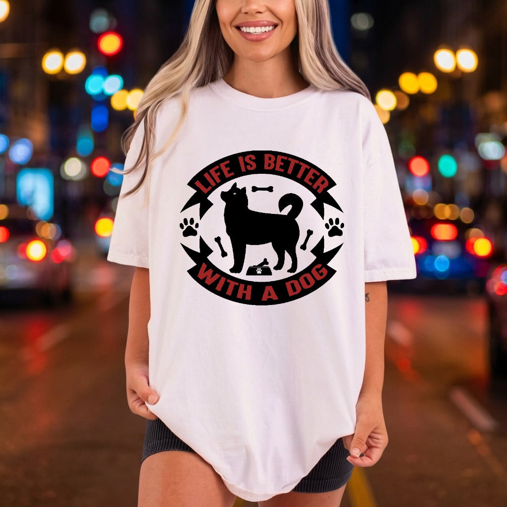 Life Better Dog Lover Mom Dad Ready to Press DTF Transfer for Dtf