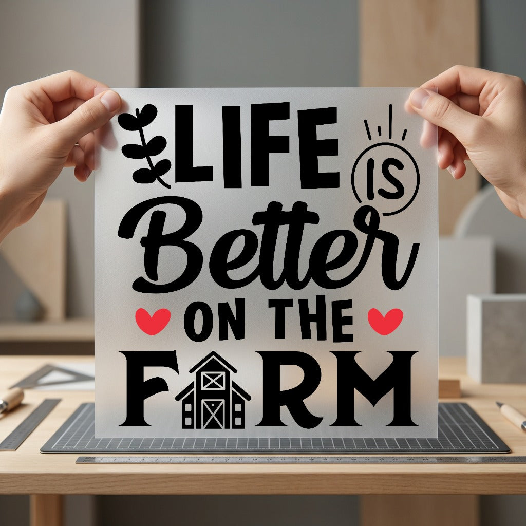 Life Better Farm Rustic Usa Country Ready to Press DTF Transfer for Dtf