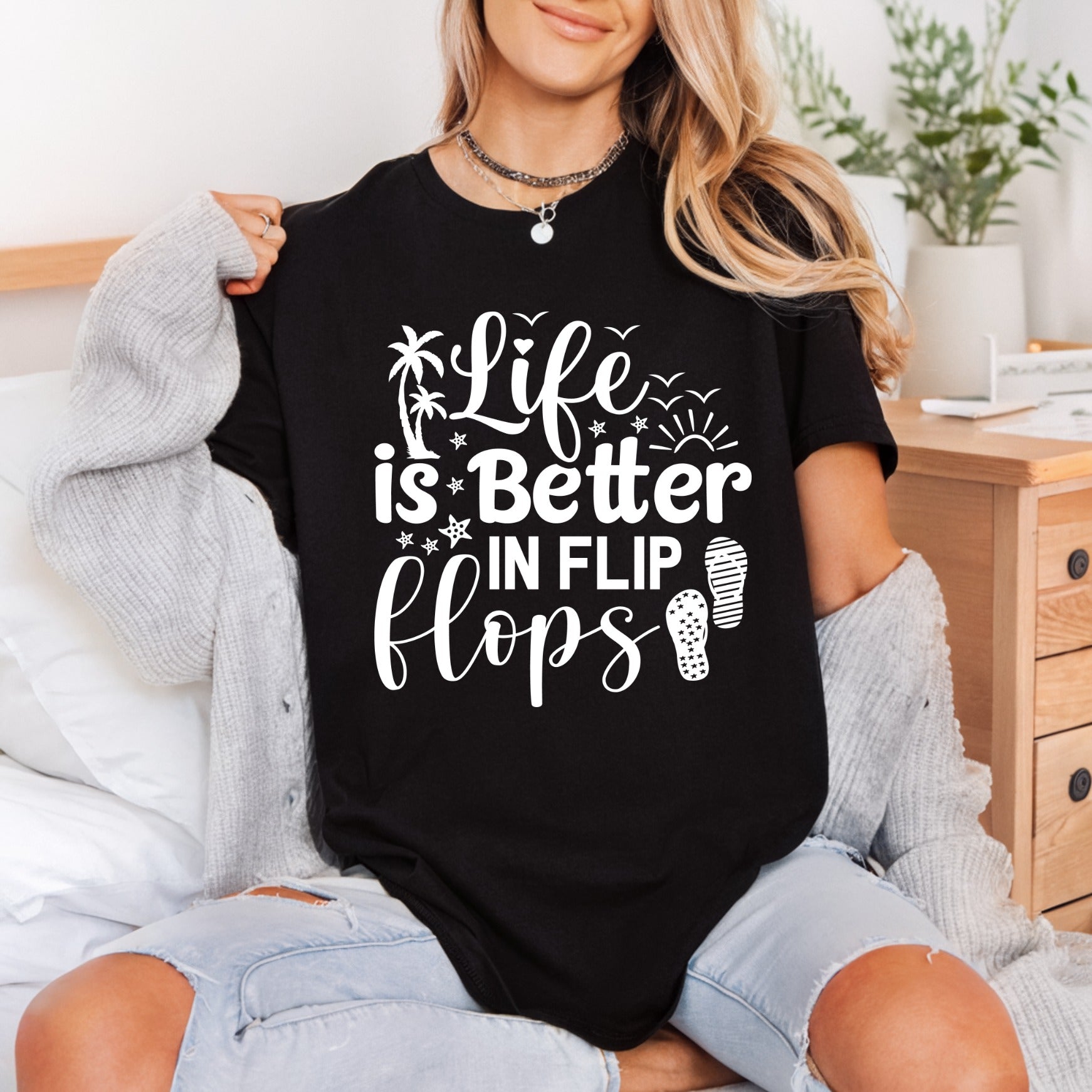 Life Better Flip Flops Summer Ready to Press DTF Transfer for Dtf