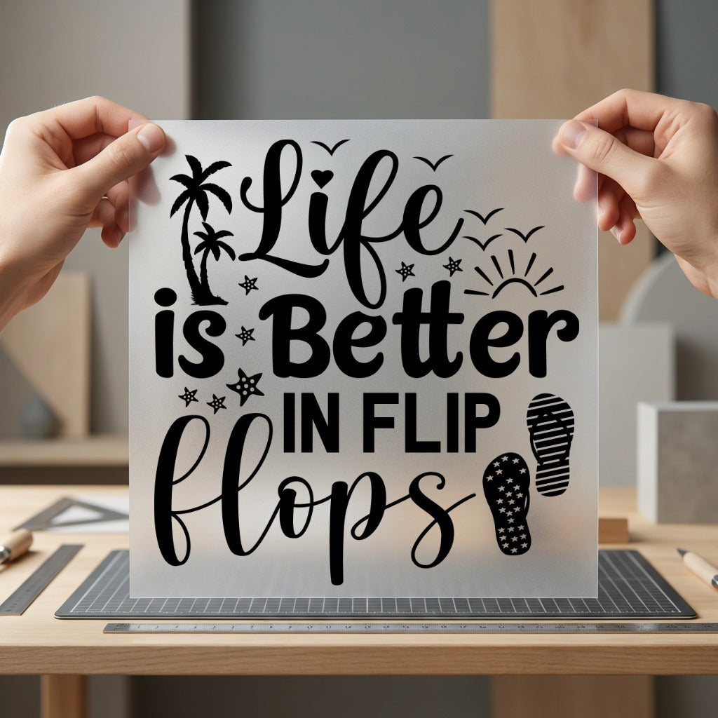 Life Better Flip Flops Summer Ready to Press DTF Transfer for Dtf