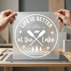 Life Better Lake Nautical Vintage Retro Ready to Press DTF Transfer for Dtf