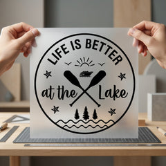 Life Better Lake Nautical Vintage Retro Ready to Press DTF Transfer for Dtf