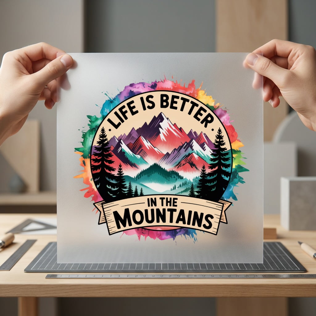 Life Better Mountains Watercolor Mountain Life Collection Outdoor & Adventure Collection Ready to Press DTF Transfer for Dtf