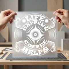 Life Happens Coffee Helps Funny Sarcastic Ready to Press DTF Transfer for Dtf