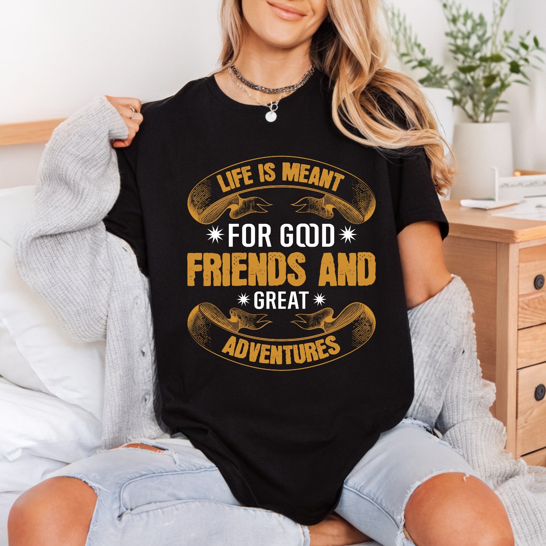 Life Meant Good Friends Faith Vintage Ready to Press DTF Transfer for Dtf