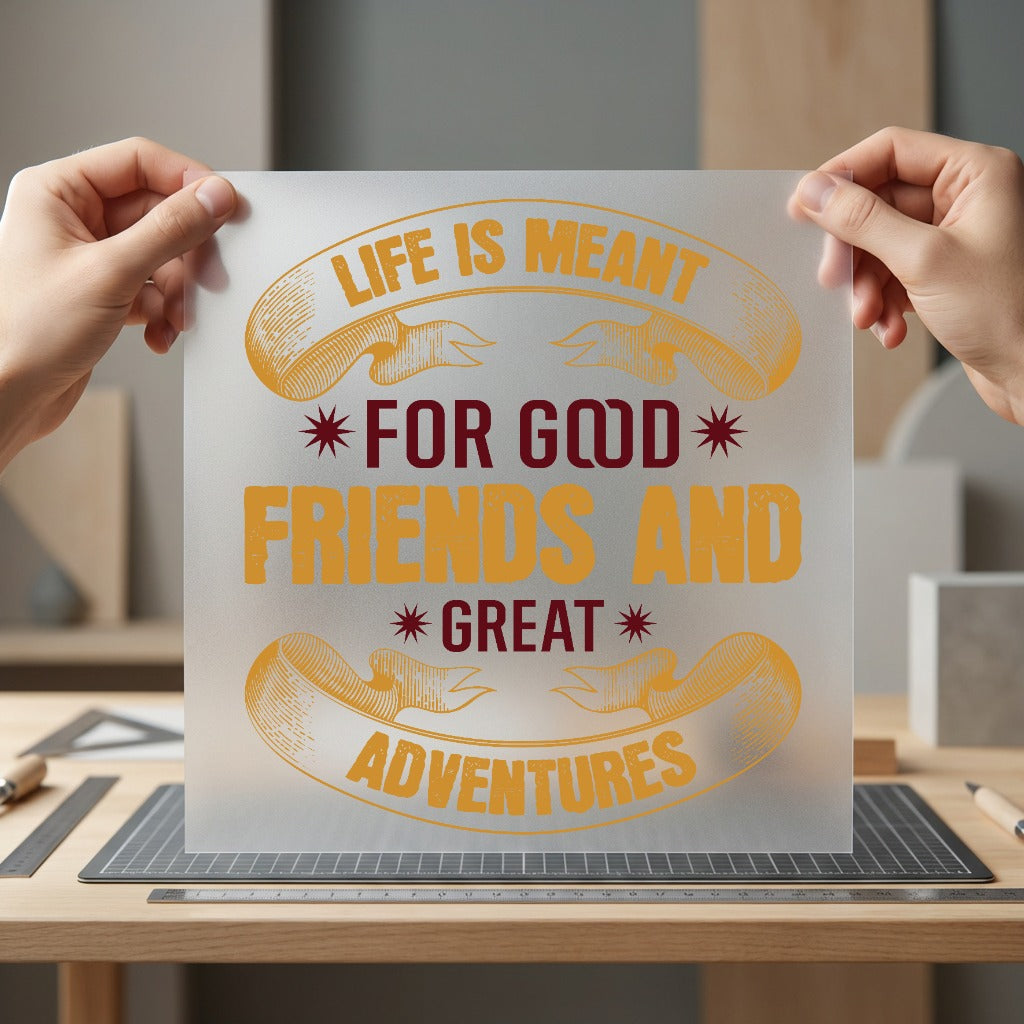 Life Meant Good Friends Faith Vintage Ready to Press DTF Transfer for Dtf
