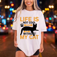 Life Not Without Cat Mom Dad Ready to Press DTF Transfer for Dtf