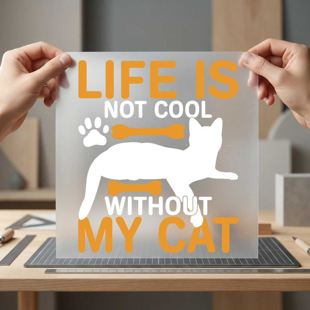 Life Not Without Cat Mom Dad Ready to Press DTF Transfer for Dtf
