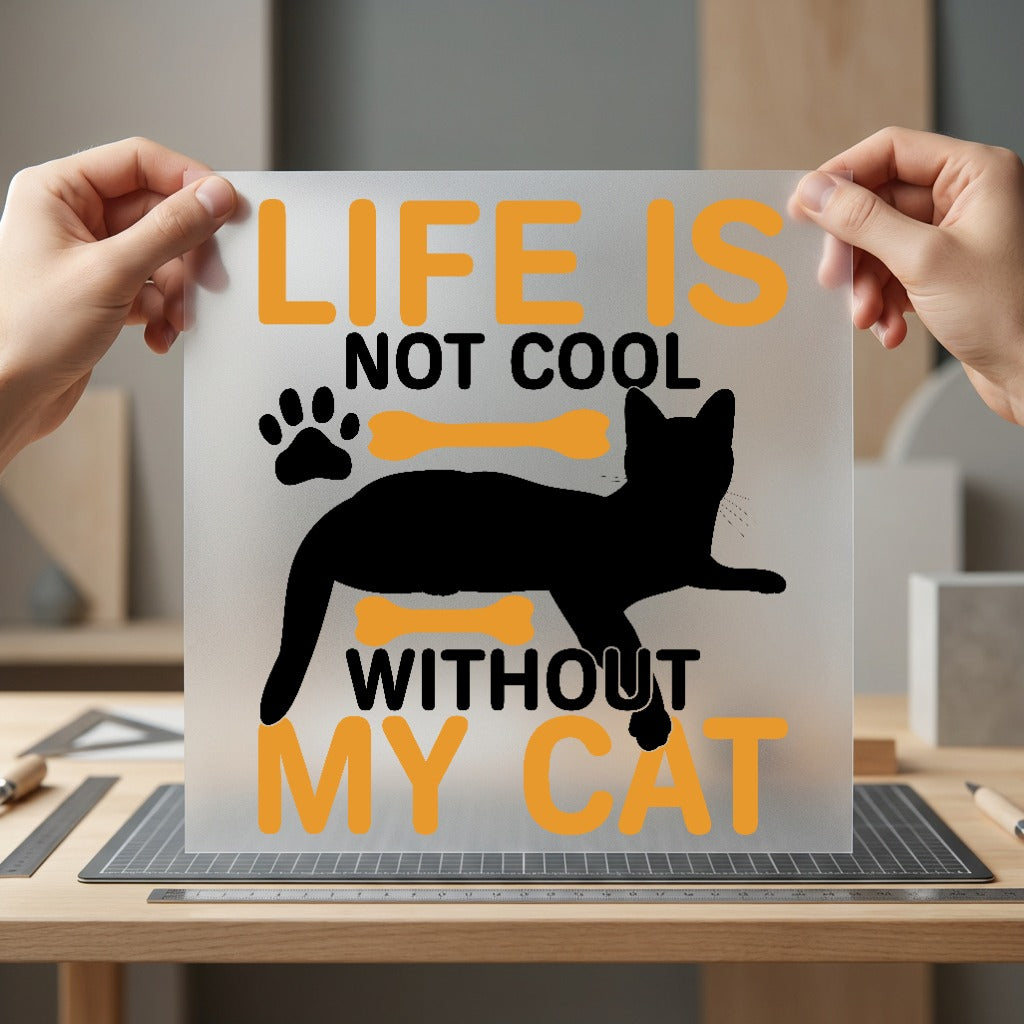 Life Not Without Cat Mom Dad Ready to Press DTF Transfer for Dtf