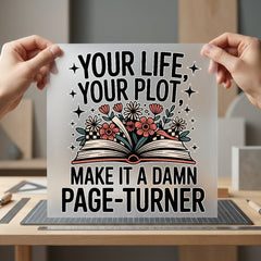 Life Plot Page-turner Retro Teacher Retro Ready to Press DTF Transfer for Dtf