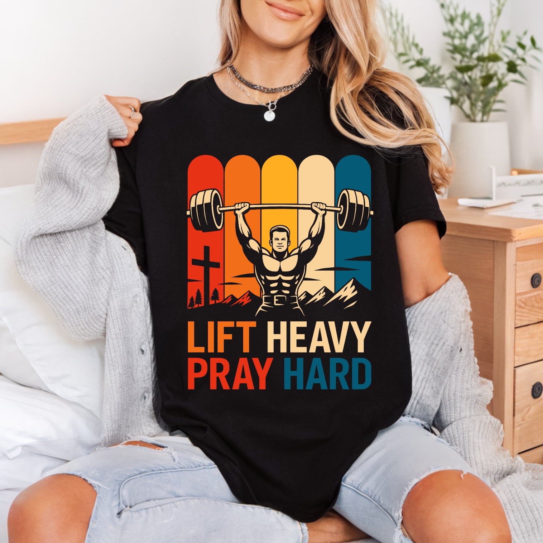 Lift Heavy Pray Hard Christian Faith Ready to Press DTF Transfer for Dtf