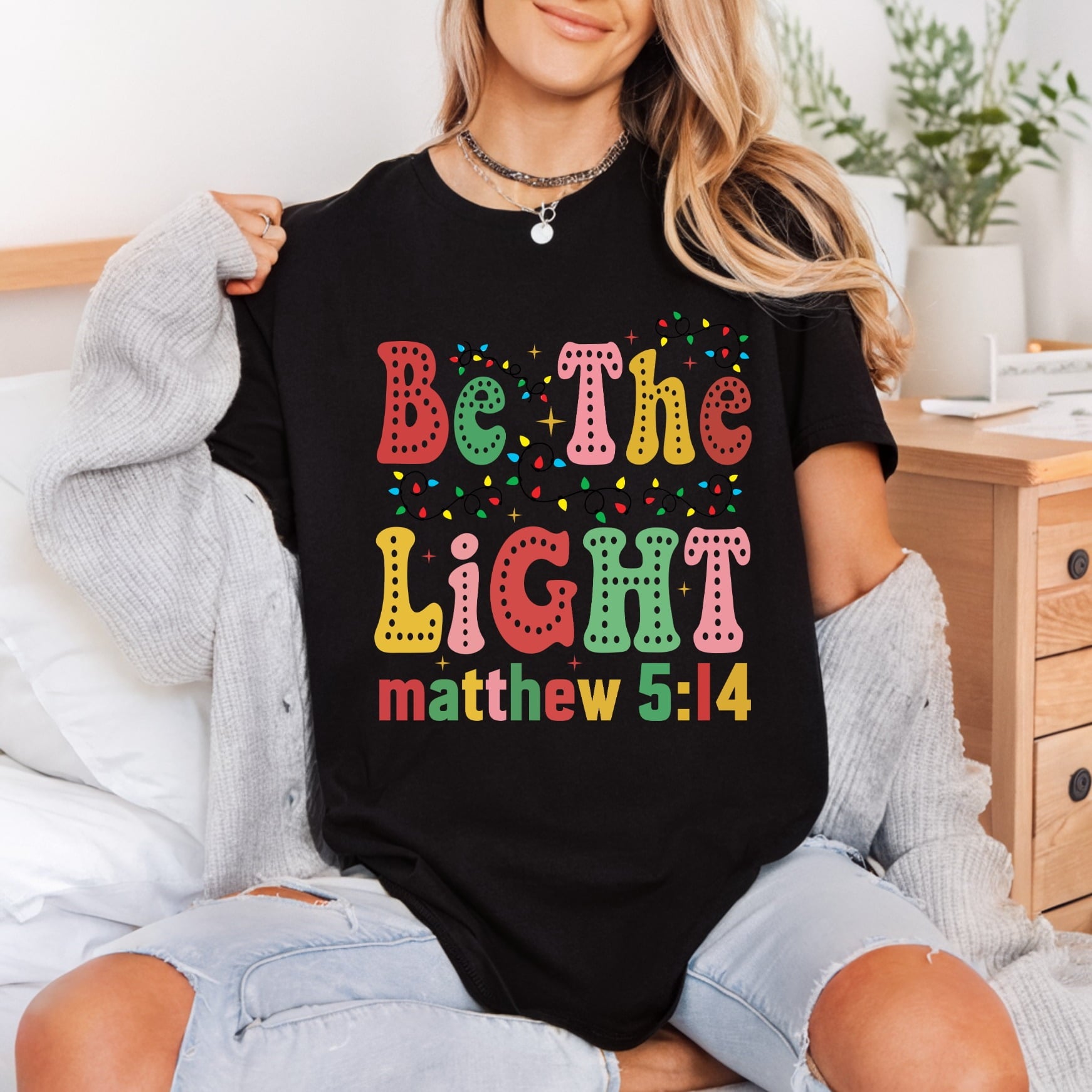 Light Matthew Christmas Diy Christian Faith Ready to Press DTF Transfer for Dtf