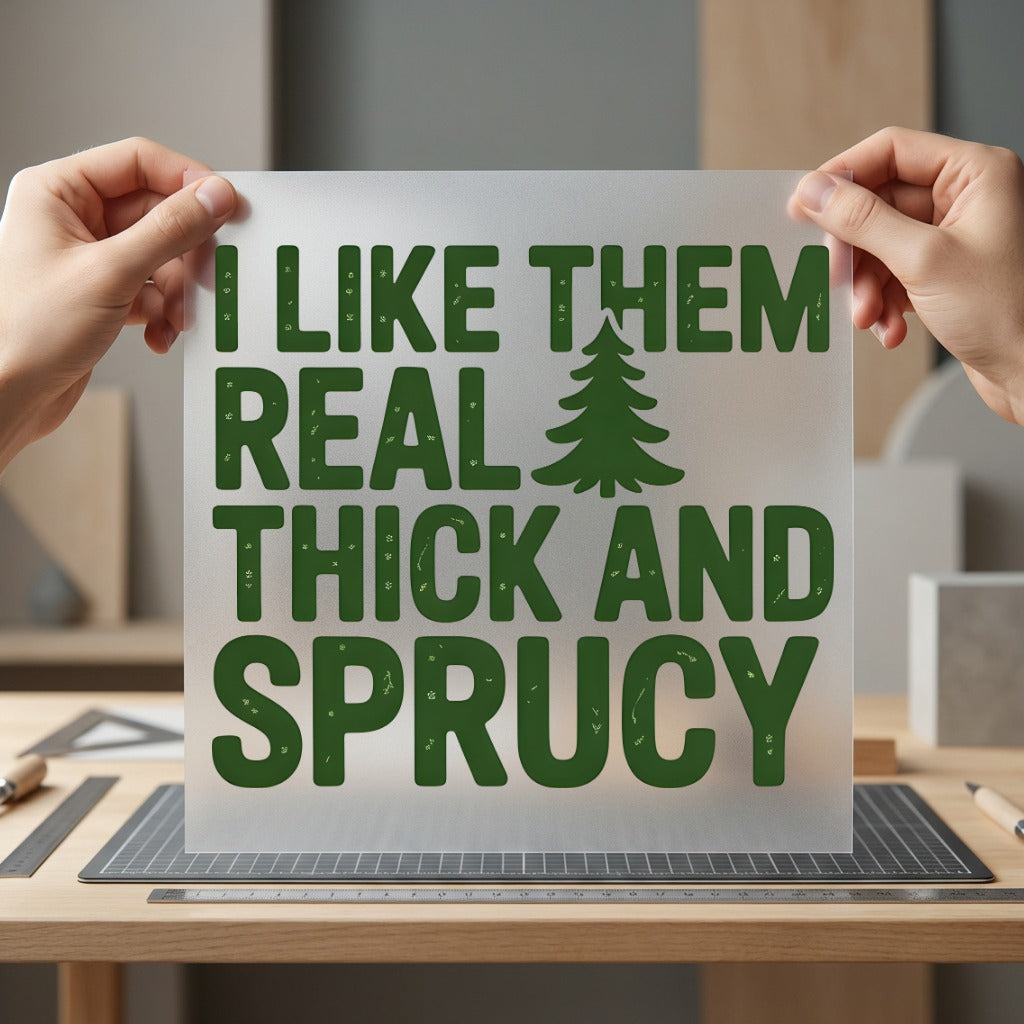 Like Them Thick Sprucy Christmas Vintage Ready to Press DTF Transfer for Dtf