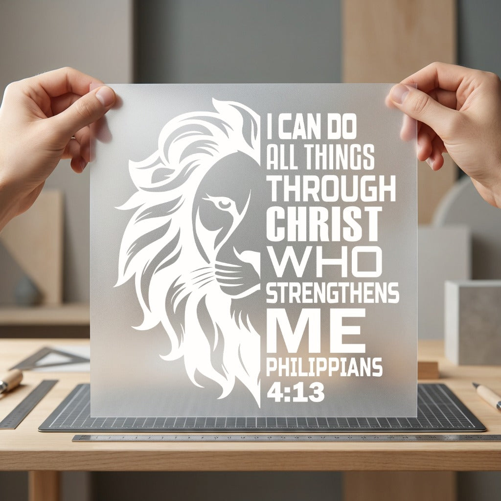 Lion Strength Philippians Christian Christian Faith Ready to Press DTF Transfer for Dtf