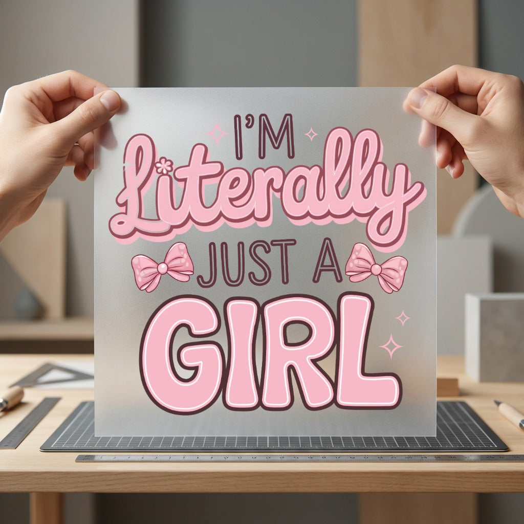 Literally Just Girl Bows Aesthetic Ready to Press DTF Transfer for Dtf
