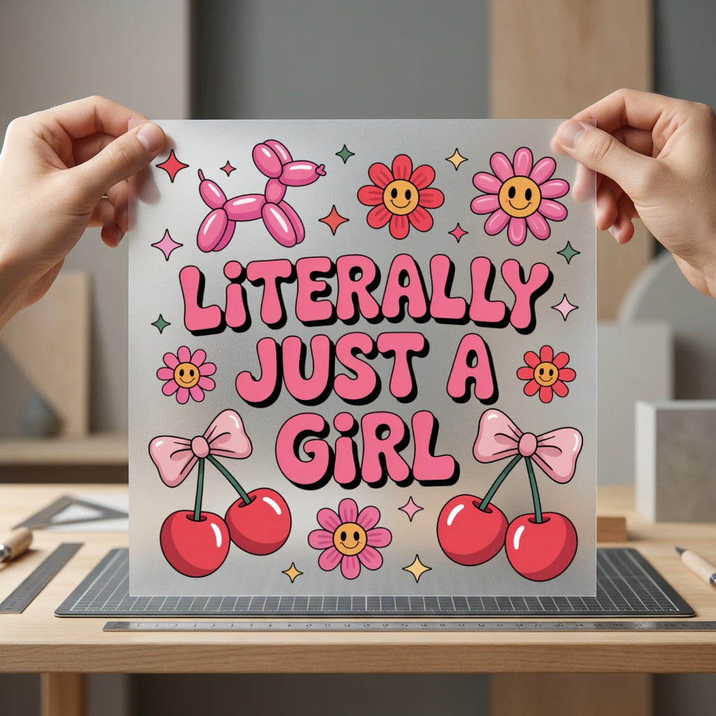 Literally Just Girl Retro Retro Aesthetic Ready to Press DTF Transfer for Dtf