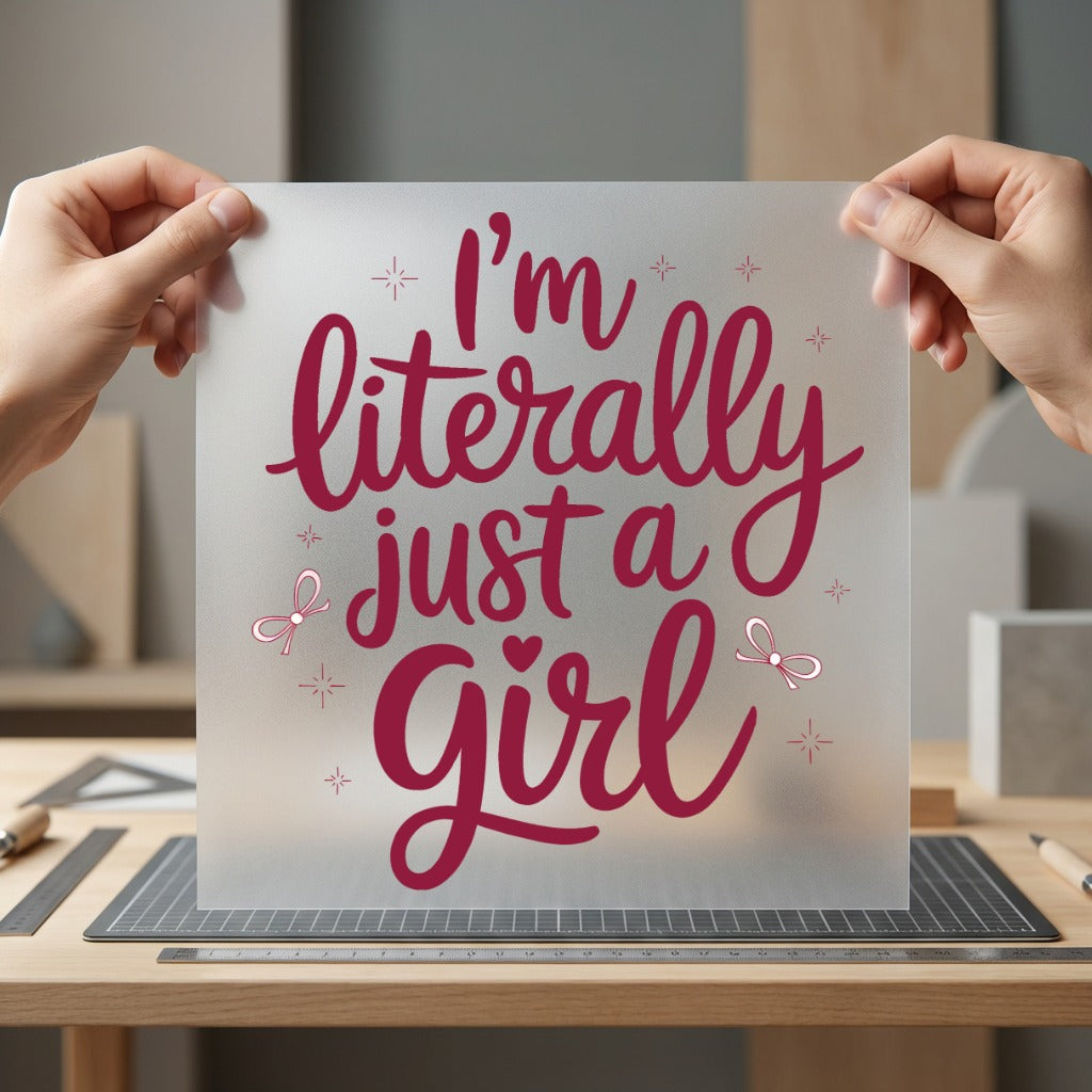 Literally Just Girl Script Aesthetic Ready to Press DTF Transfer for Dtf