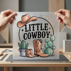 Little Cowboy Western Boho Usa Boho Ready to Press DTF Transfer for Dtf