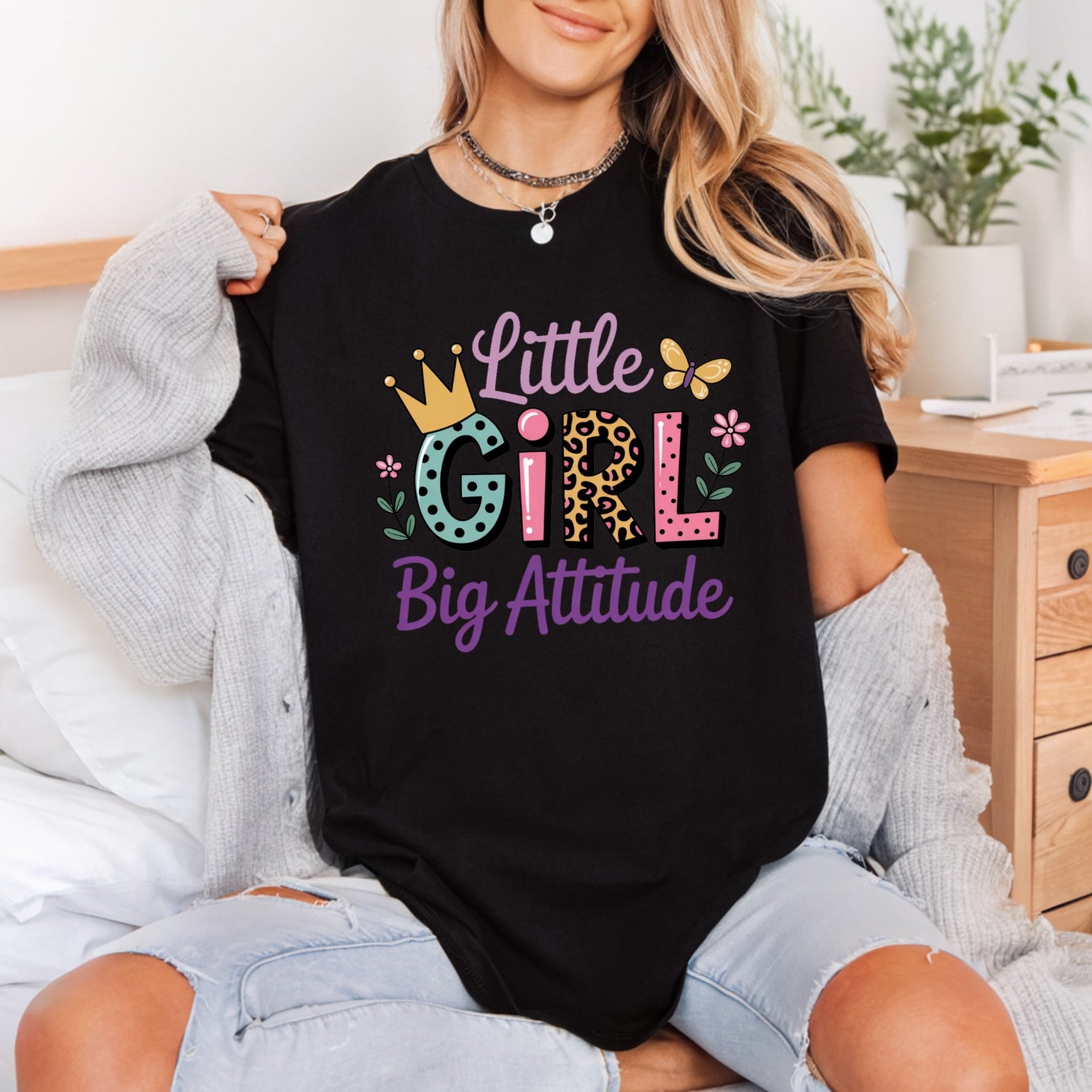 Little Girl Big Attitude Kids & School Collection Positive Vibes Collection Ready to Press DTF Transfer for Dtf