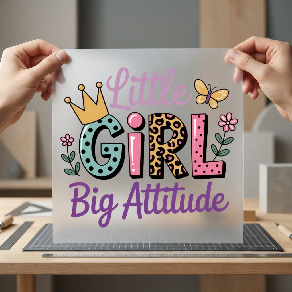 Little Girl Big Attitude Kids & School Collection Positive Vibes Collection Ready to Press DTF Transfer for Dtf