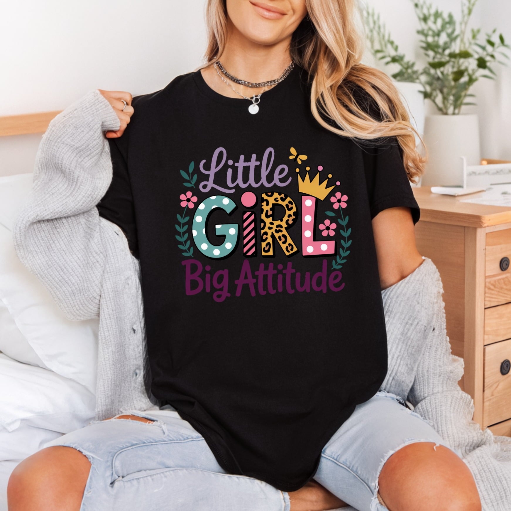 Little Girl Big Attitude Retro Ready to Press DTF Transfer for Dtf