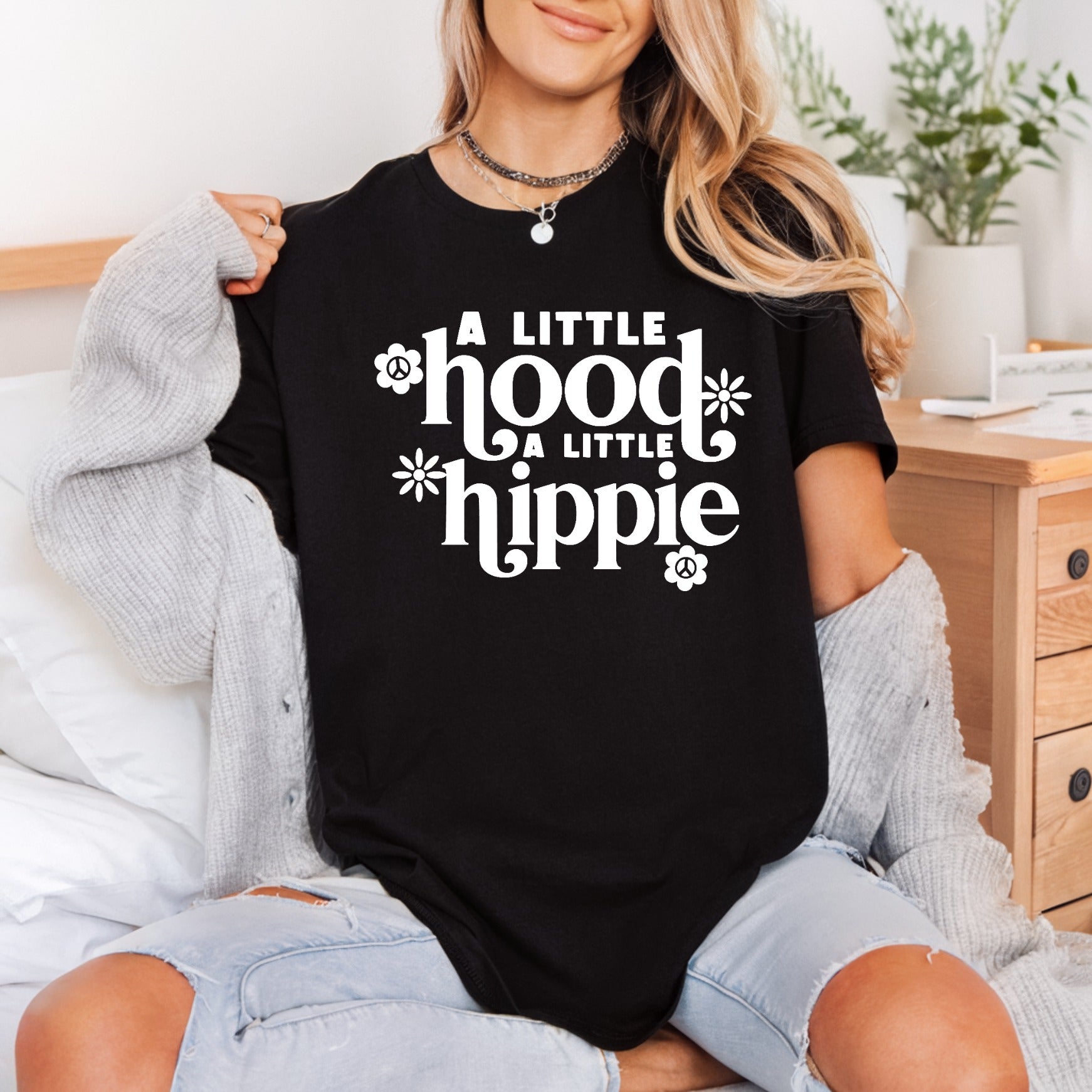 Little Hood Hippie Retro Retro Boho Ready to Press DTF Transfer for Dtf