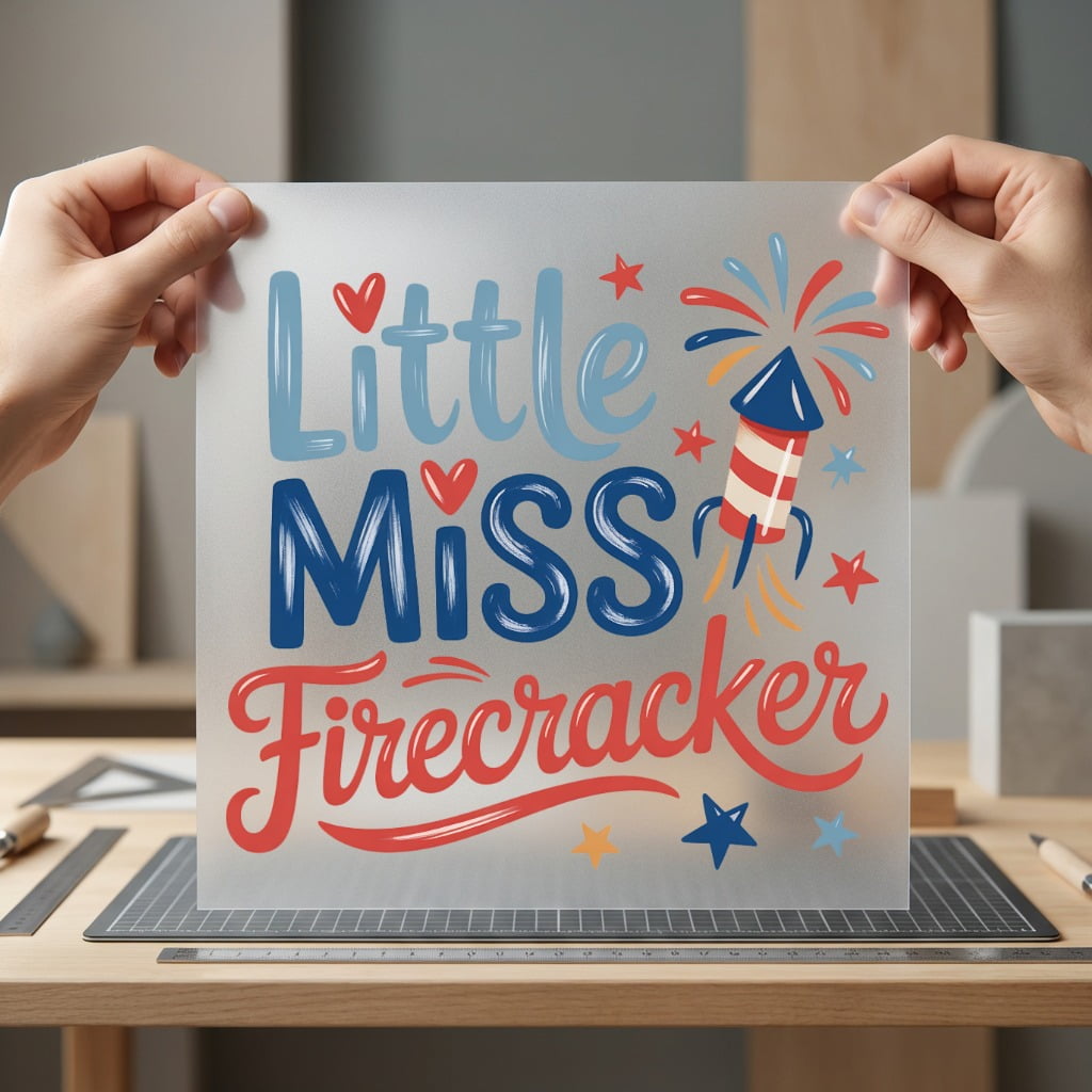 Little Miss Firecracker Patriotic 4th Of July Patriotic Ready to Press DTF Transfer for Dtf