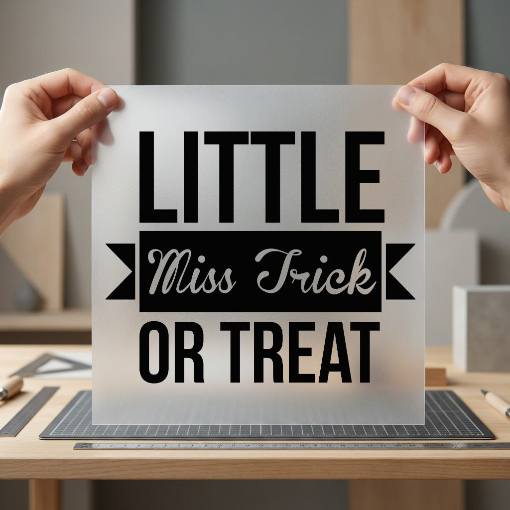 Little Miss Trick Treat Halloween Funny Ready to Press DTF Transfer for Dtf