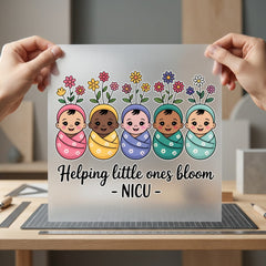 Little Ones Bloom Nicu Mom Nurse Ready to Press DTF Transfer for Dtf