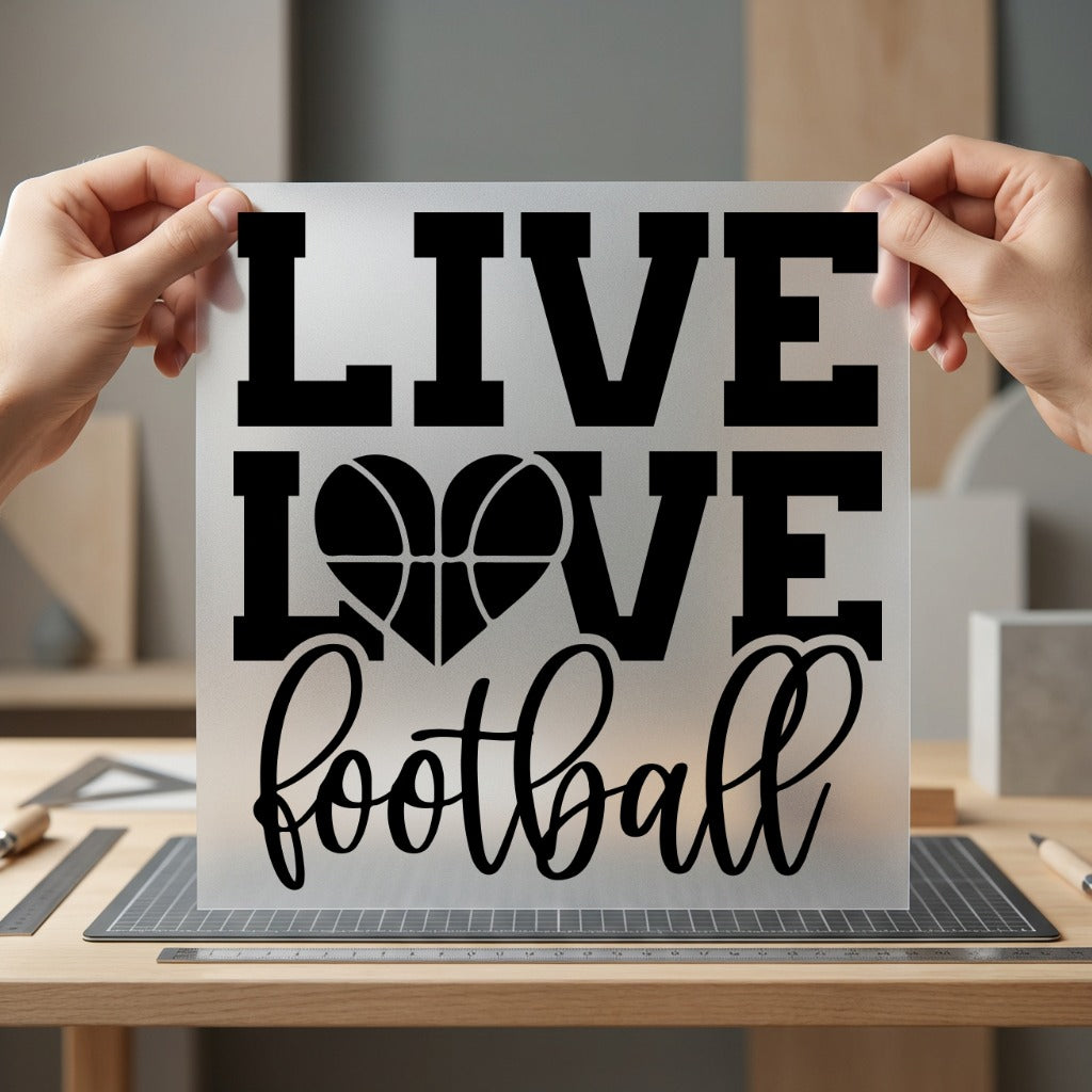 Live Love Football Heart Fitness Ready to Press DTF Transfer for Dtf