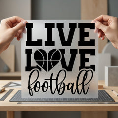 Live Love Football Heart Fitness Ready to Press DTF Transfer for Dtf