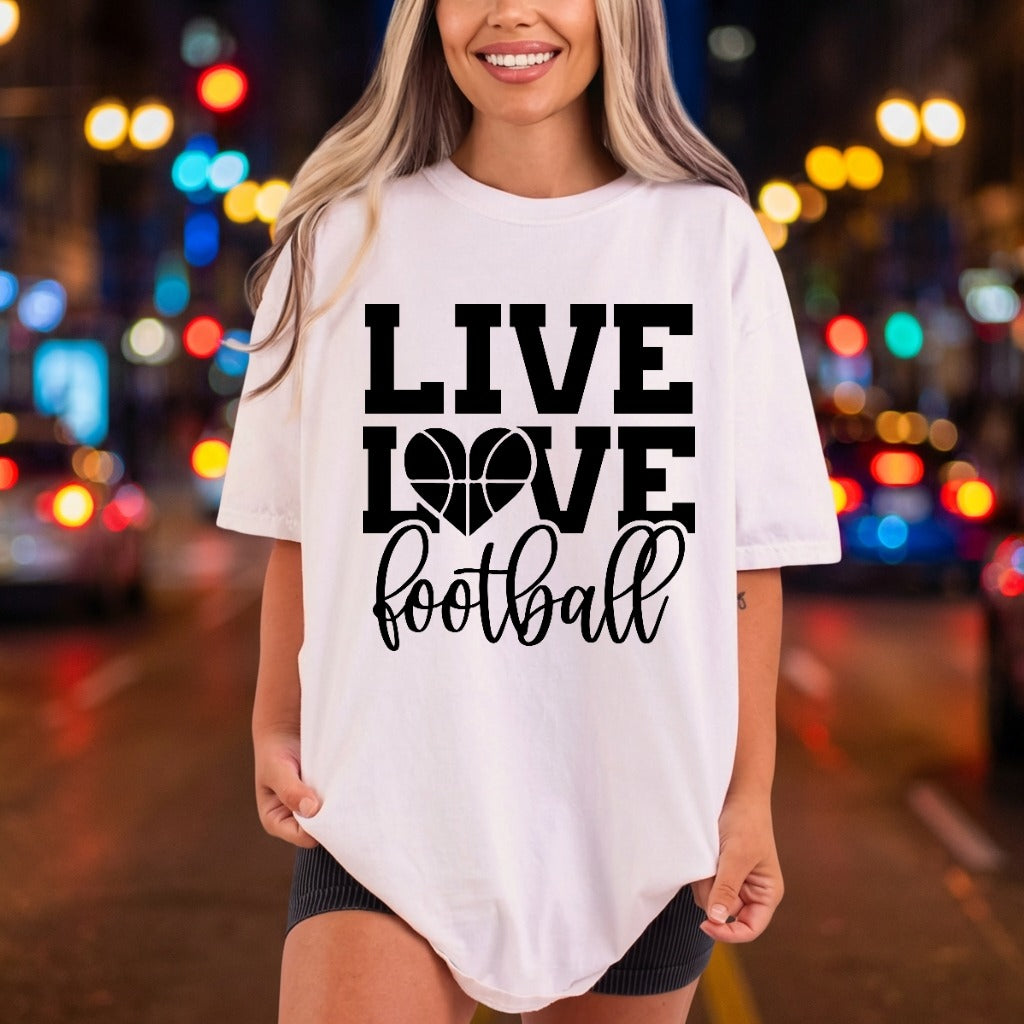 Live Love Football Heart Fitness Ready to Press DTF Transfer for Dtf