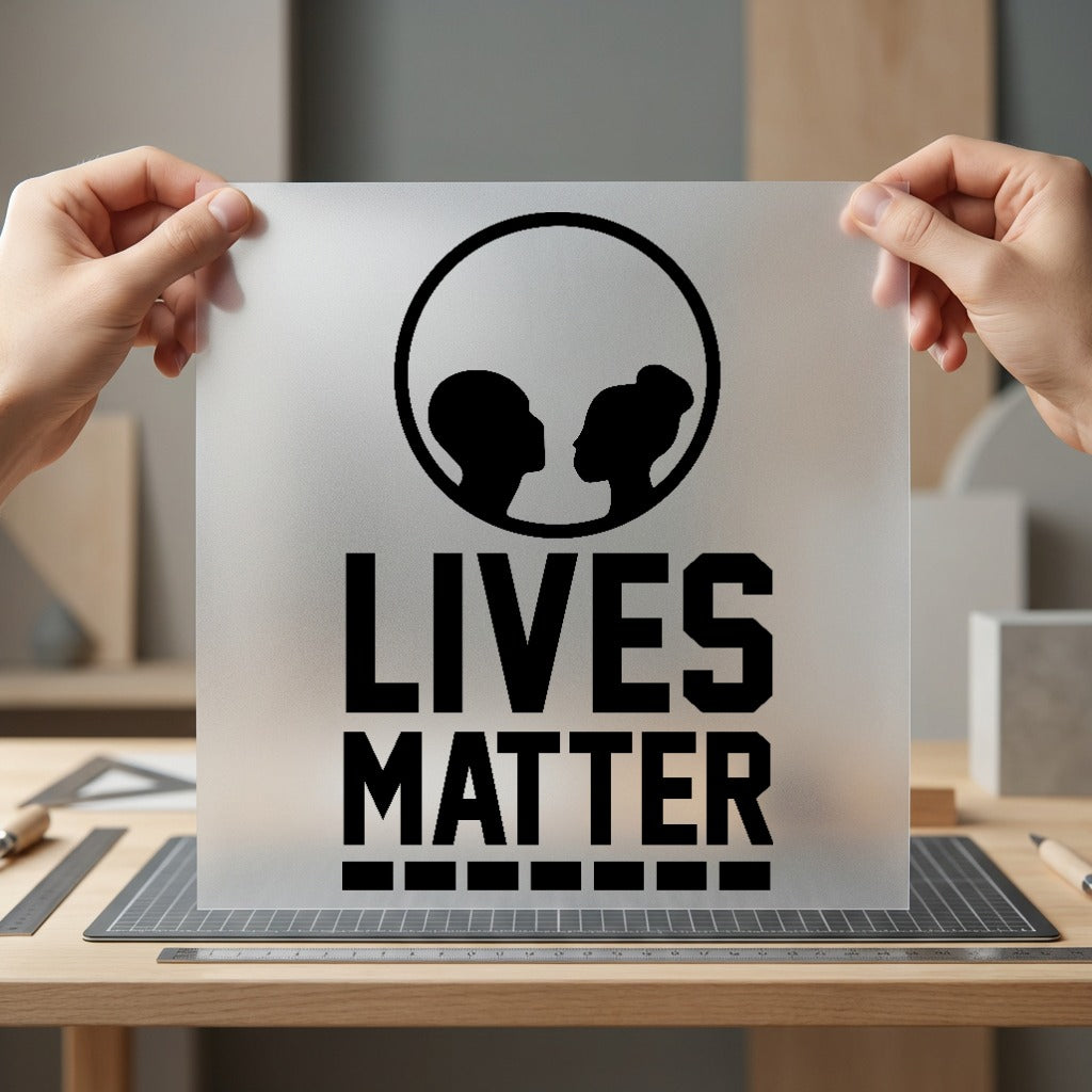 Lives Matter Silhouettes Bold Aesthetic Ready to Press DTF Transfer for Dtf