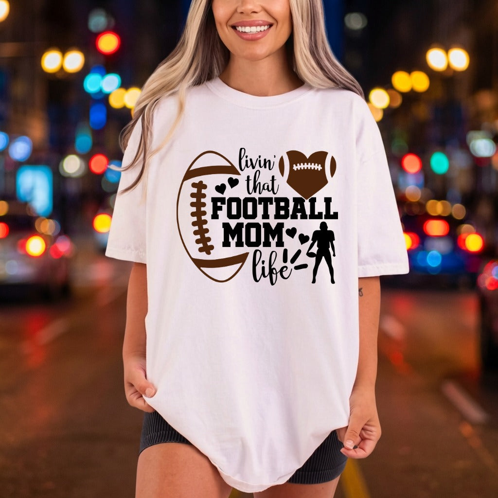 Livin Football Mom Life Mom Fitness Ready to Press DTF Transfer for Dtf